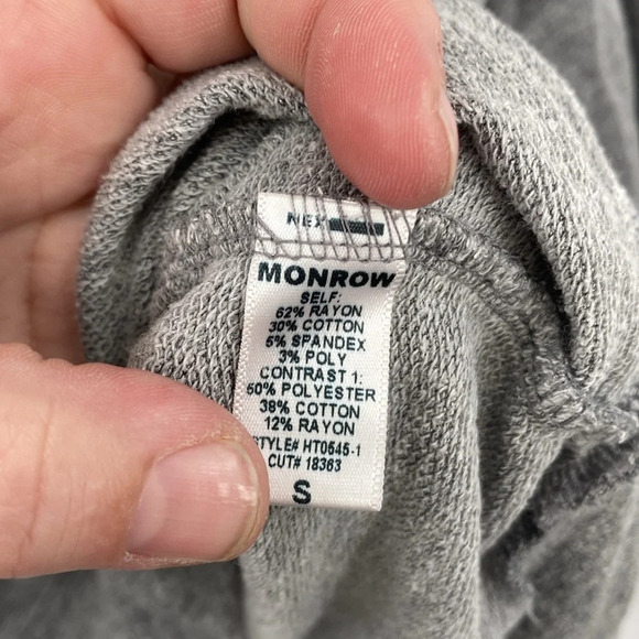 Monrow + Soul Top Womens‎ Small Gray Soul Cycle Henley Long Sleeve - Picture 5 of 9